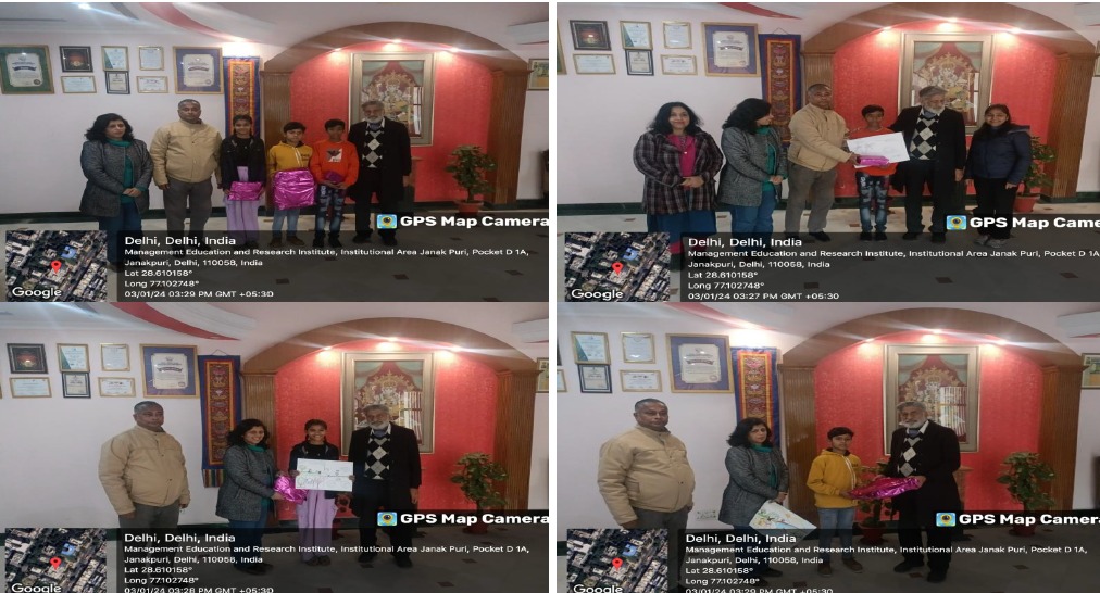 PRIZE DISTRIBUTION TO THE WINNER OF THE DRAWING COMPETITION ORGANIZED AT ADOPTED VILLAGE SAGAR PUR