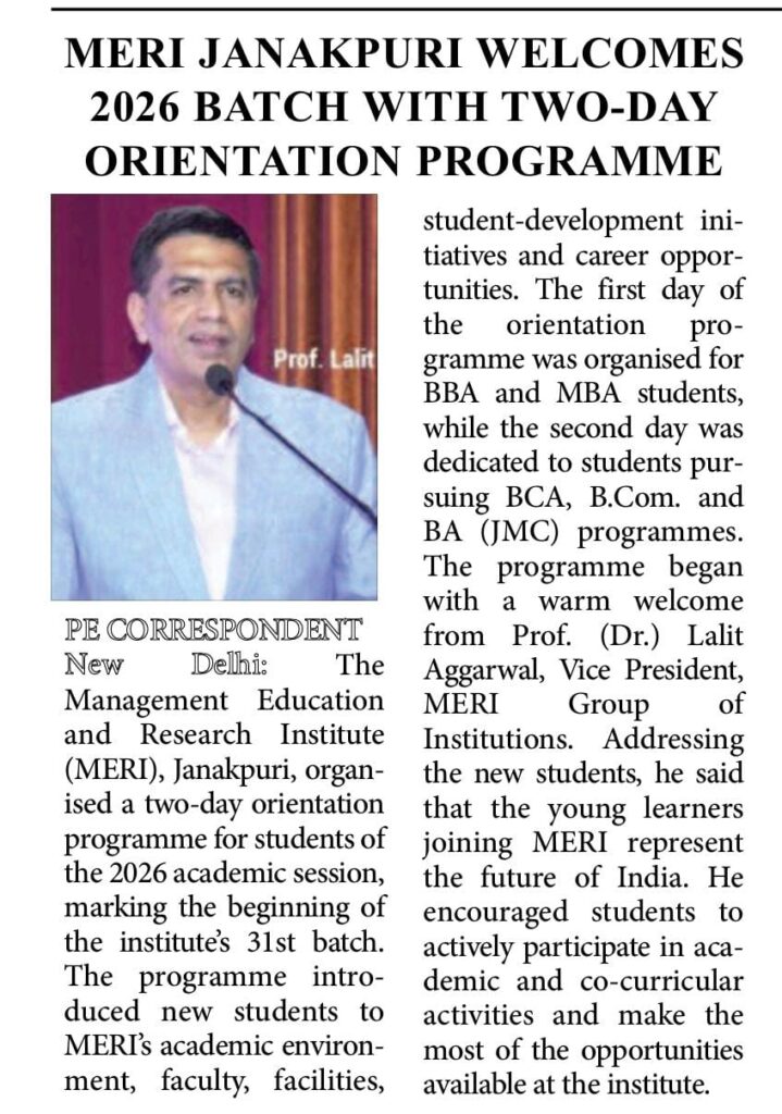 MERI College welcomes new students